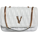 Versace White Mini Nappa Leather Crossbody Shoulder Bag Versace Light Gray