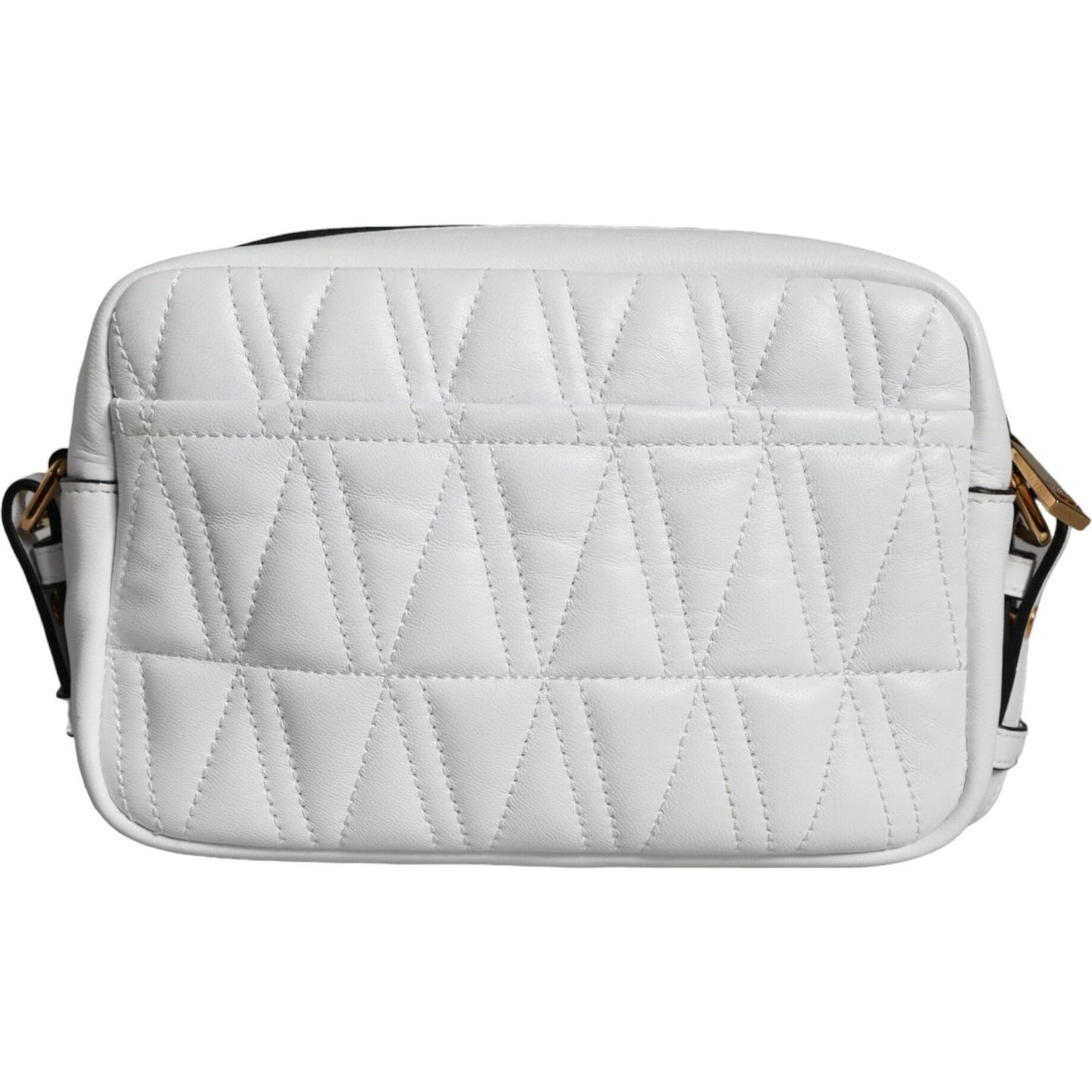 Versace White Quilted Nappa Leather Crossbody Shoulder Bag BAG1609