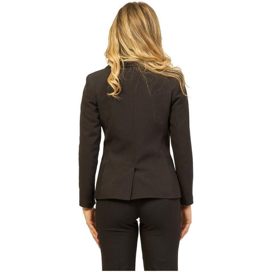 Yes Zee Black Polyester Suits & Blazer YE-13700-L